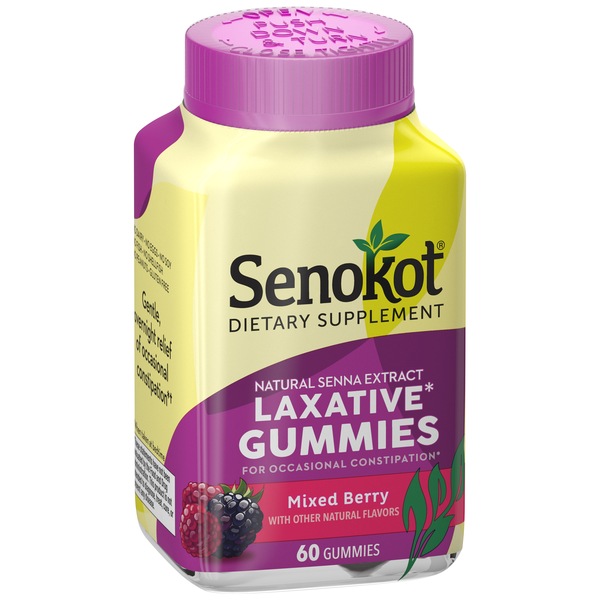 Senokot Dietary Supplement Laxative* Gummies, Mixed Berry, 60 CT