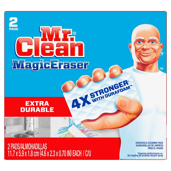 Mr. Clean Magic Eraser Extra Durable with Durafoam Household Cleaning Pads, 2/Pack