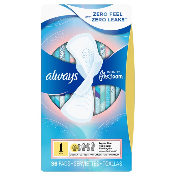 Always Infinity FlexFoam - Toallitas femeninas talla 1, sin perfume, Regular