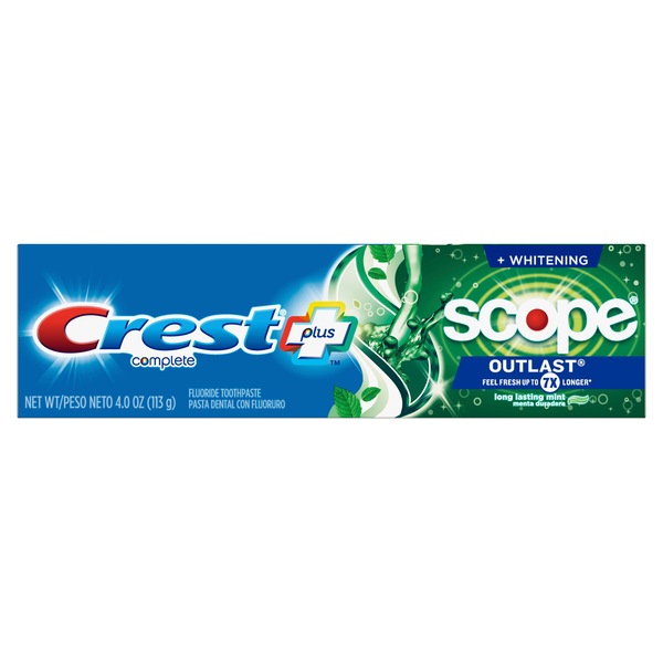 Crest Complete Plus Scope Outlast Whitening Fluoride Toothpaste