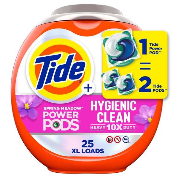 Tide + Power PODS Laundry Detergent Pacs, Spring Meadow, 25 ct