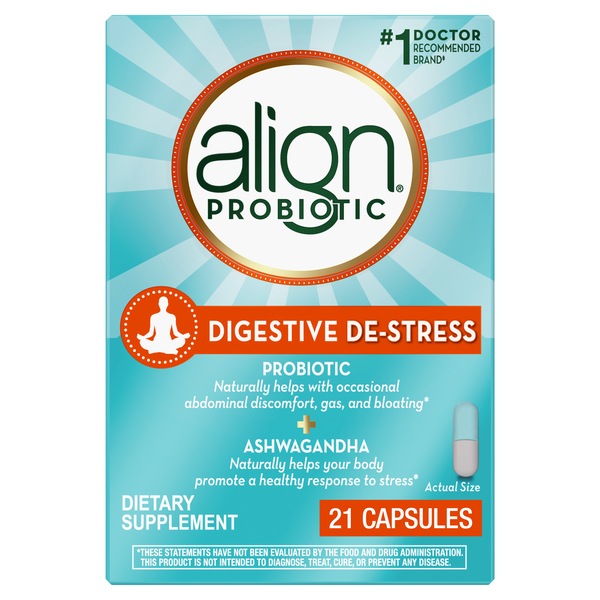 Align Diigestive De-Stress Probiotic + Ashwagandha Capsules, 21 CT