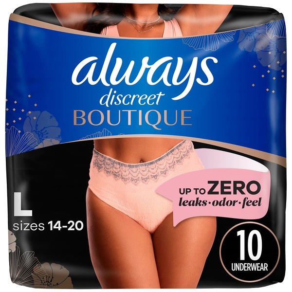 Always Discreet Boutique Incontinence and Postpartum Underwear for Women Maximum Protection