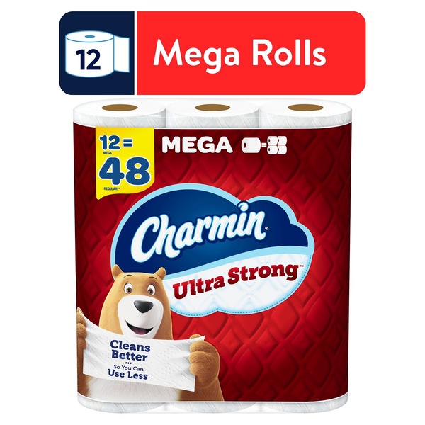Charmin Ultra Strong Toilet Paper 12 Mega Rolls, 242 Sheets Per Roll