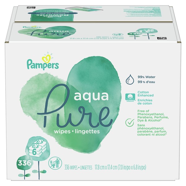 Pampers Aqua Pure Baby Wipes, 336 CT