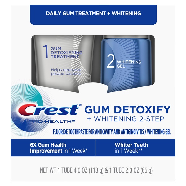 Pro Health Crest Gum Detoxify + Whitening 2 Step Toothpaste, 4.0 and 2.3 OZ