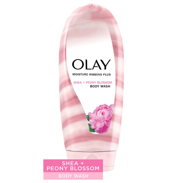 Olay Moisture Ribbons Plus Shea + Notes of Peony Blossom Body Wash, 18 oz