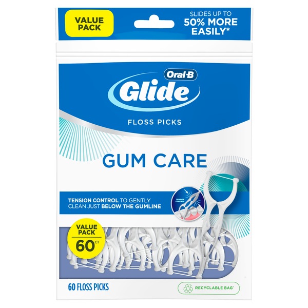 Oral-B Glide Gum Care - Portahilo dental, 60 u.