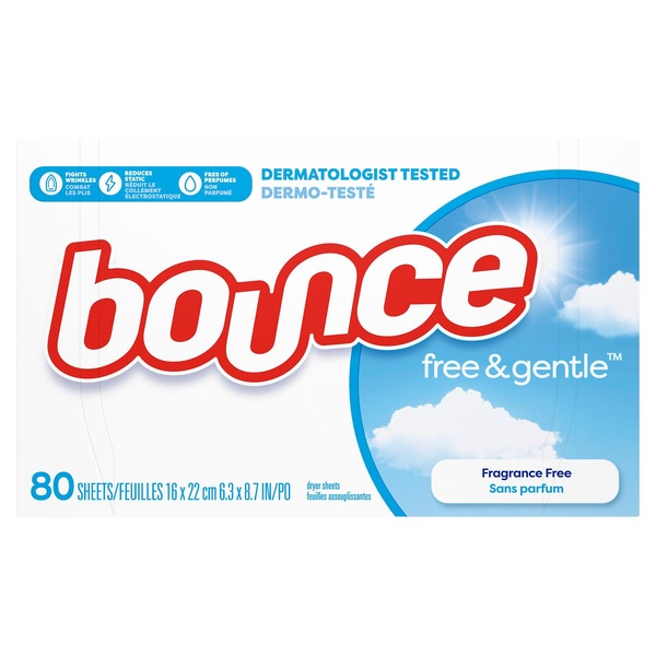 Bounce Free & Gentle Dryer Sheets, 80 ct