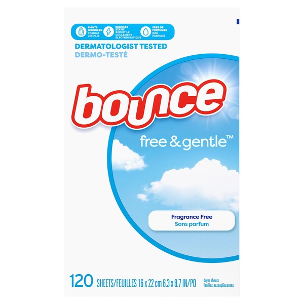 Bounce Free & Gentle Fabric Softener Dryer Sheets, 120 ct