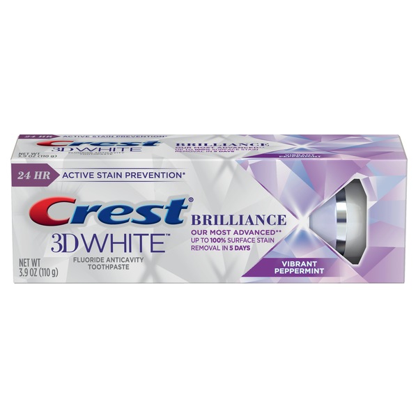 Crest 3D White Brilliance Fluoride Anticavity Toothpaste, Vibrant Peppermint