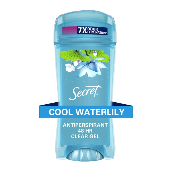Secret 48-Hour Clear Gel Antiperspirant & Deodorant Stick, Cool Waterlily, 2.6 Oz