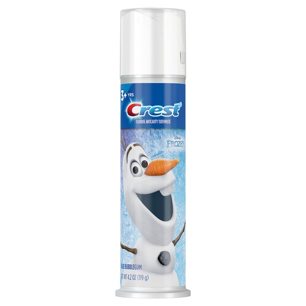 Crest Kid's Cavity Protection Toothpaste Pump featuring Disney's Frozen, Blue Bubblegum, 4.2 oz, Ages 3+
