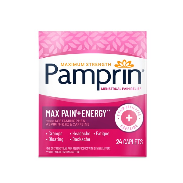 Pamprin Maximum Strength Max Formula Menstrual Pain Relief Caplets, 24 CT