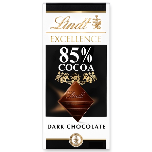 Lindt Excellence 85% Cocoa Dark Chocolate Candy Bar, Dark Chocolate, 3.5 oz