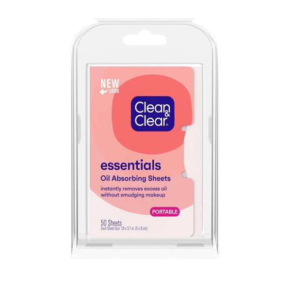Clean & Clear - Toallitas faciales para absorber la grasitud, 50 u.