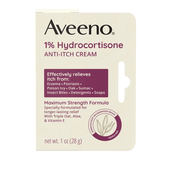 Aveeno - Crema antiprurito 1% hidrocortisona, 1 oz