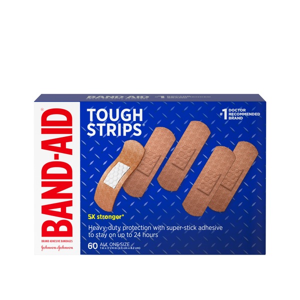 Apósitos adhesivos Band-Aid Tough-Strips, tamaño único