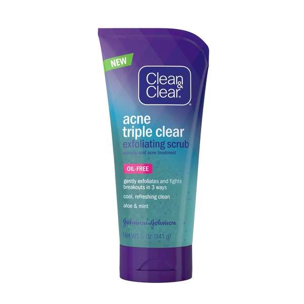Clean & Clear Acne Triple Clear Exfoliating Scrub, 5 OZ