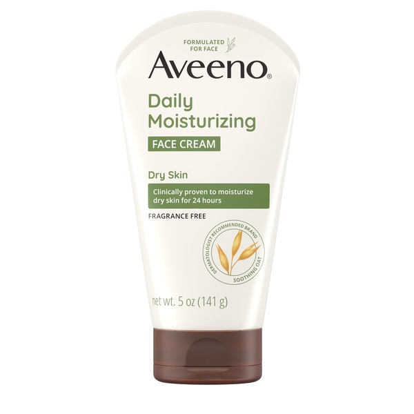 Aveeno Daily Moisturizing Face Cream for Dry Skin, Non-GMO Oat, 5 OZ