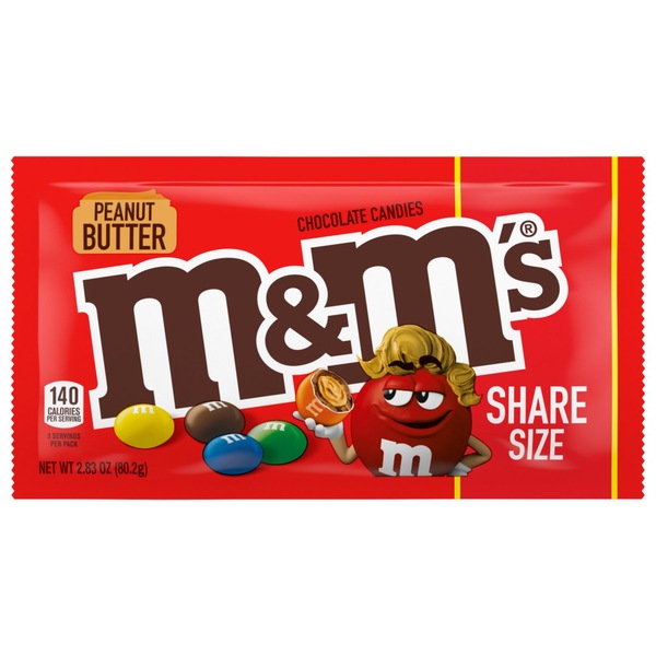 M&M's Peanut Butter Chocolate Candy, 2.83 oz