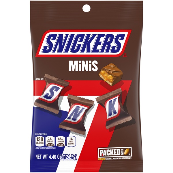 SNICKERS Minis Size Original Milk Chocolate Bars, 4.4 oz Bag