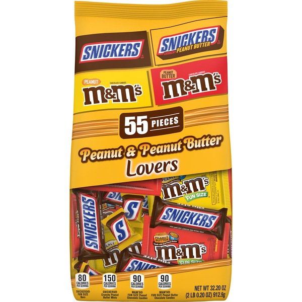 M&M's & Snickers Candy Peanut & Peanut Butter Variety Mix Bag, 32.2 oz
