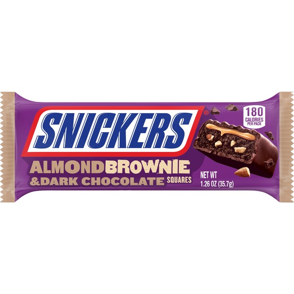 SNICKERS Almond Brownie Candy Dark Chocolate Bar, Full Size, 1.2 oz
