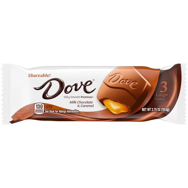 Dove Large Promises Milk Chocolate Caramel Candy, 2.75 oz