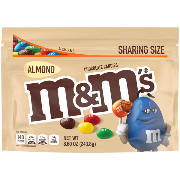 M&M'S Almond Milk Chocolate Candy, Sharing Size, 8.6