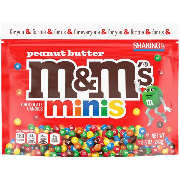 M&M'S Minis Peanut Butter Milk Chocolate Candy, Sharing Size, 8.6 Oz