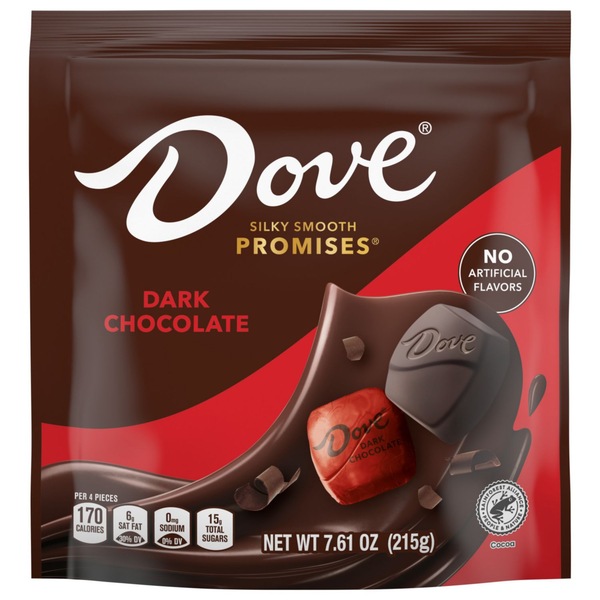 Dove Promises Dark Chocolate Candy Individually Wrapped, Bag, 8.46 oz