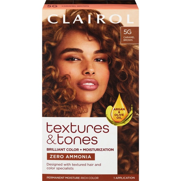 Clairol Textures & Tones Permanent Hair Dye, 5G Caramel Brown