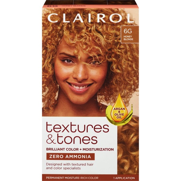 Clairol Textures & Tones Permanent Hair Dye, 6G Honey Blonde
