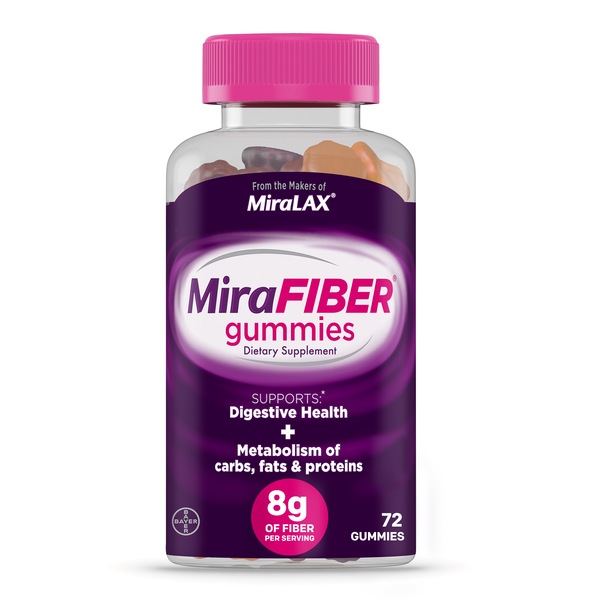 MiraFIBER Gummies, Daily Prebiotic Fiber Supplement, 72 CT