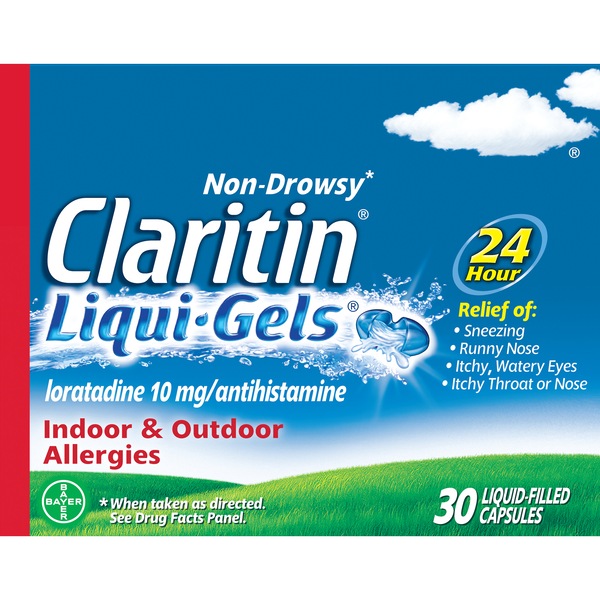 Claritin - Cápsulas de gel para alivio de alergias, no produce somnolencia, 24 horas