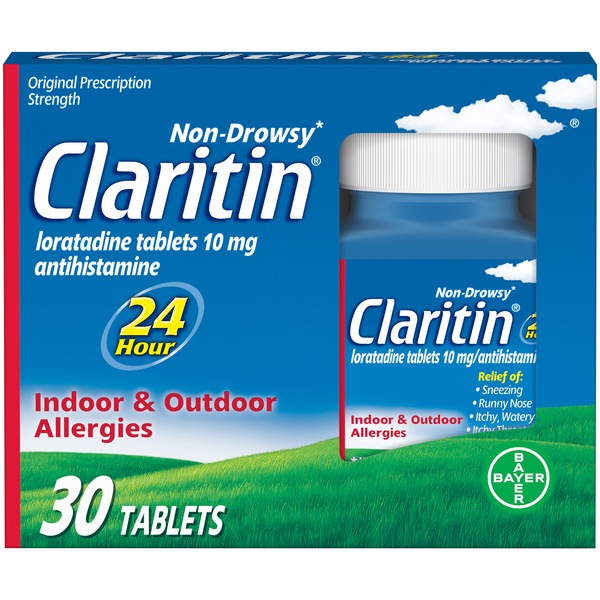 Claritin - Tabletas para alivio de alergias, no produce somnolencia, 24 horas