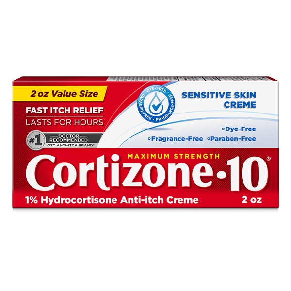Cortizone-10 Maximum Strength Sensitive Skin Anti-Itch Cream, 2 oz