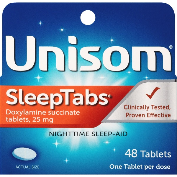 Unisom SleepTabs Nighttime Sleep-Aid 25 MG Doxylamine Succinate Tablets, 48 CT