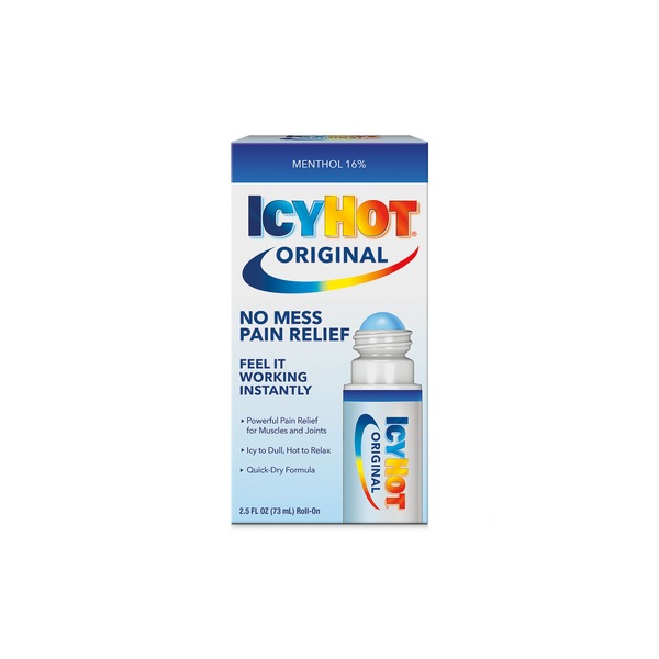 Icy Hot Original Pain Relief No Mess Roll-On, 2.5 FL OZ