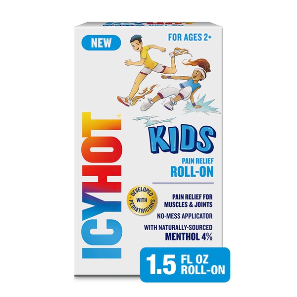 Icy Hot Kids No-Mess Pain Relief Roll-On Liquid, 1 OZ