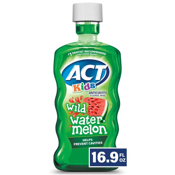 ACT Kids Anticavity Fluoride Rinse, Watermelon, 16.9 OZ