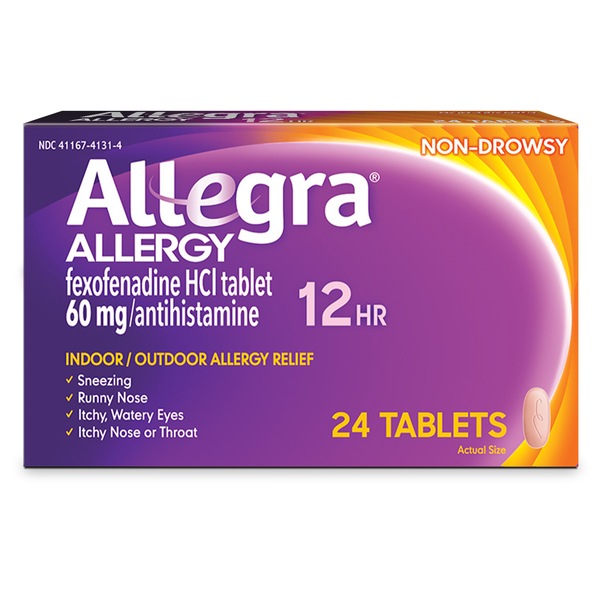 Allegra 12HR Non-Drowsy Antihistamine Tablets, 24 CT
