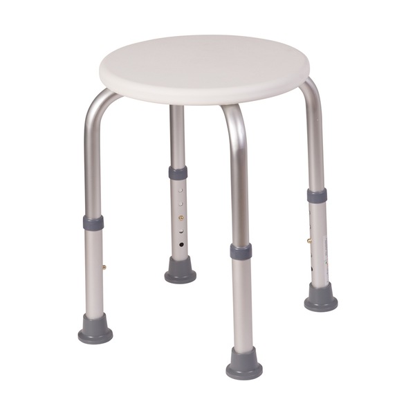 HealthSmart Extra Compact Lightweight Shower Stool with Adjustable Height