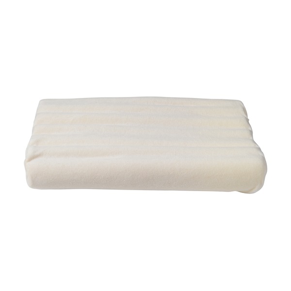 DMI Contour Memory Foam Pillow with Soft Cream Terry Cloth Cover, 19" x 12" x 3" to 4.5"