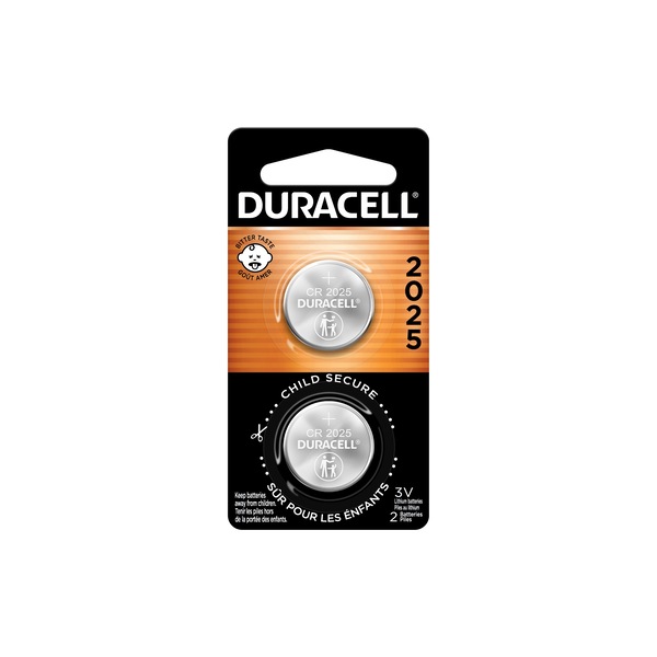 Duracell 2025 3V Lithium Coin Battery, 2/Pack