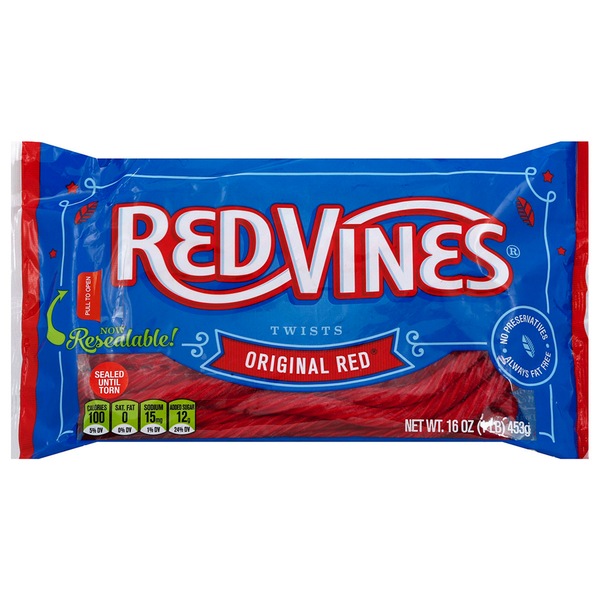 Red Vines Twists, Original Soft Licorice Candy, Resealable 16 oz
