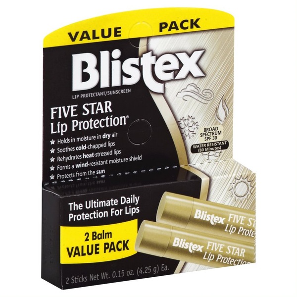 Blistex Five Star Lip Protection, 2 0.15 OZ Sticks