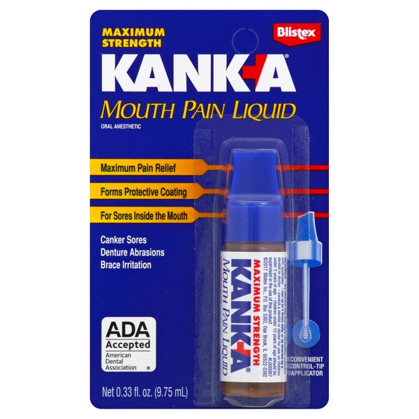 Kank-A Mouth Pain Liquid Oral Anesthetic, Maximum Strength, 0.33 OZ