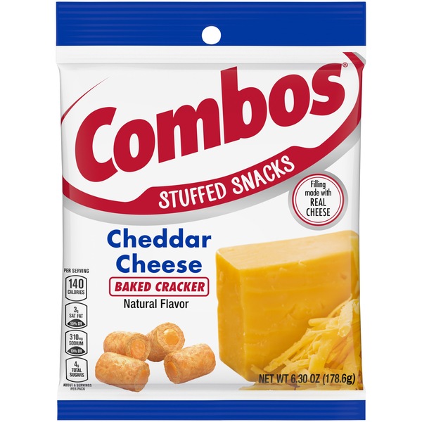 Combos Cheddar Cheese Baked Cracker Snack, 6.3 oz